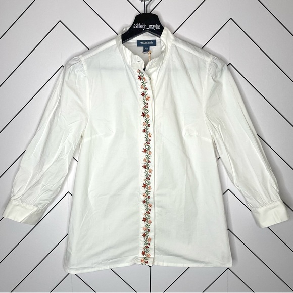 ModCloth | Thriving Trellis Embroidered Button Down Shirt Size XS NWT - Picture 3 of 11